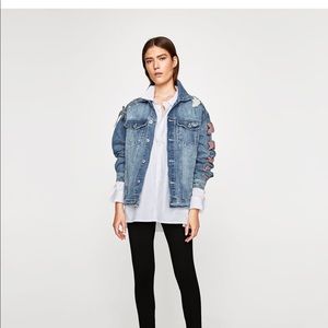 Demin jacket with bows zara